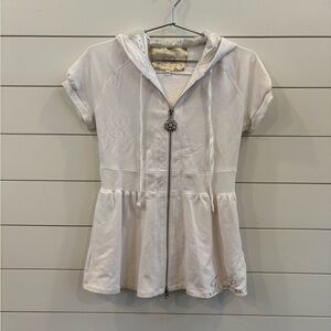 For Love And Liberty White Short Sleeve Hoodie